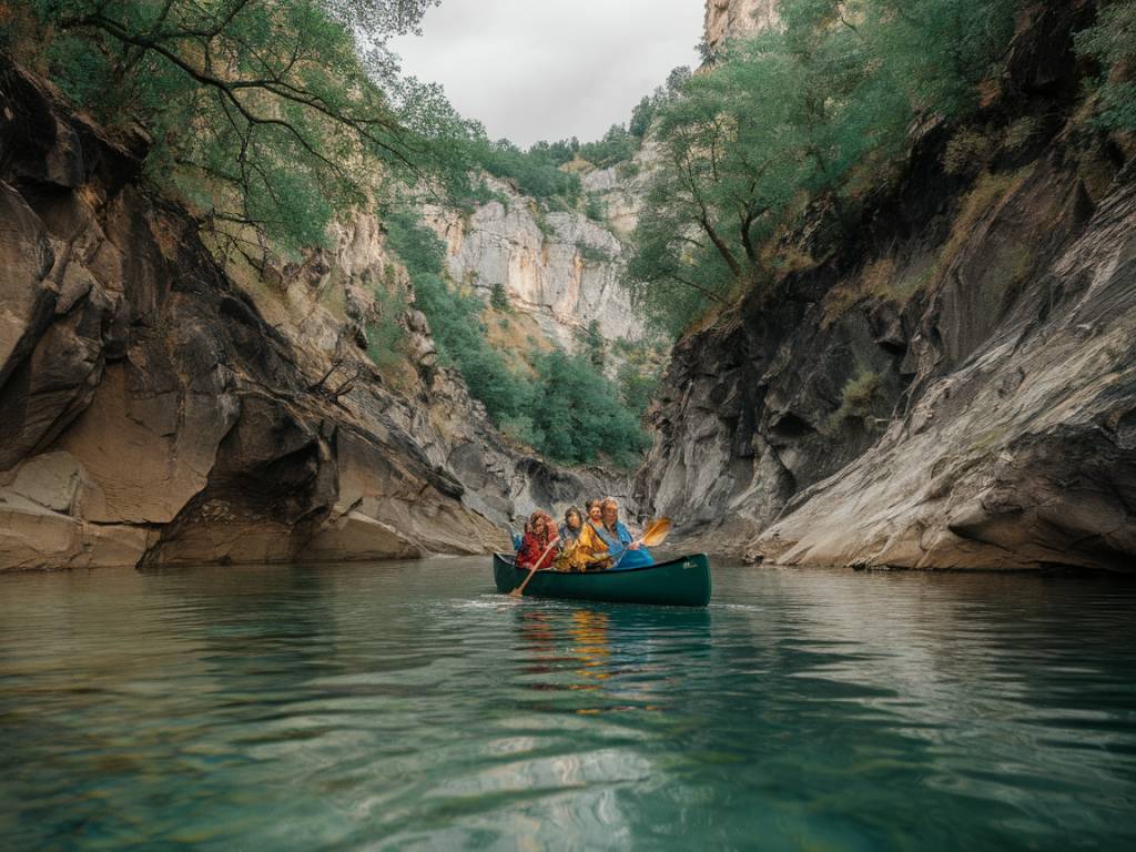 exploration de la réserve naturelle des gorges de l'ardèche en canoë